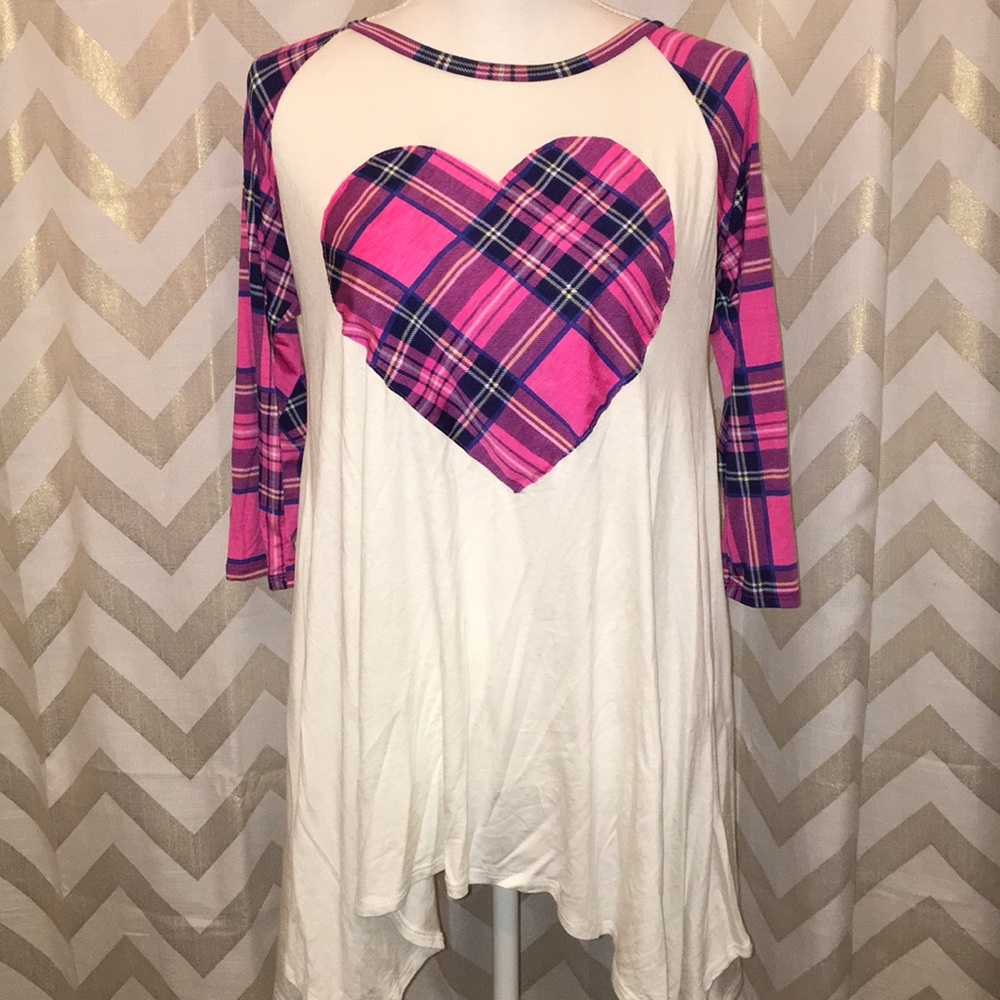 Heart Plaid Top
